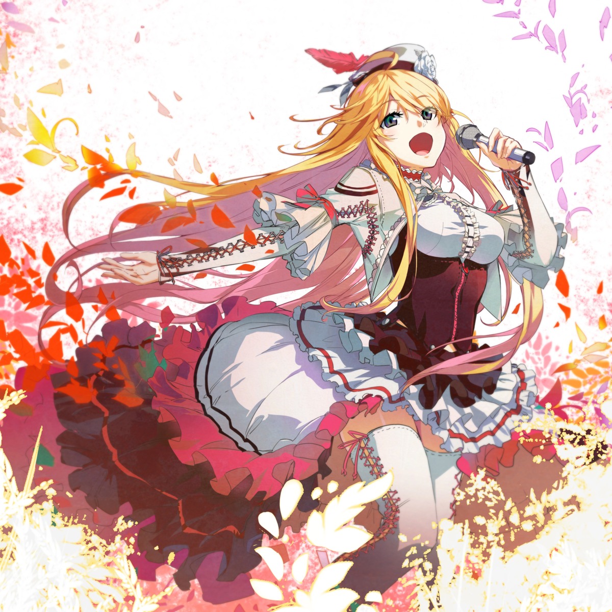 dies_irae, disc_cover, g_yuusuke, marie_(dies_irae), thighhighs