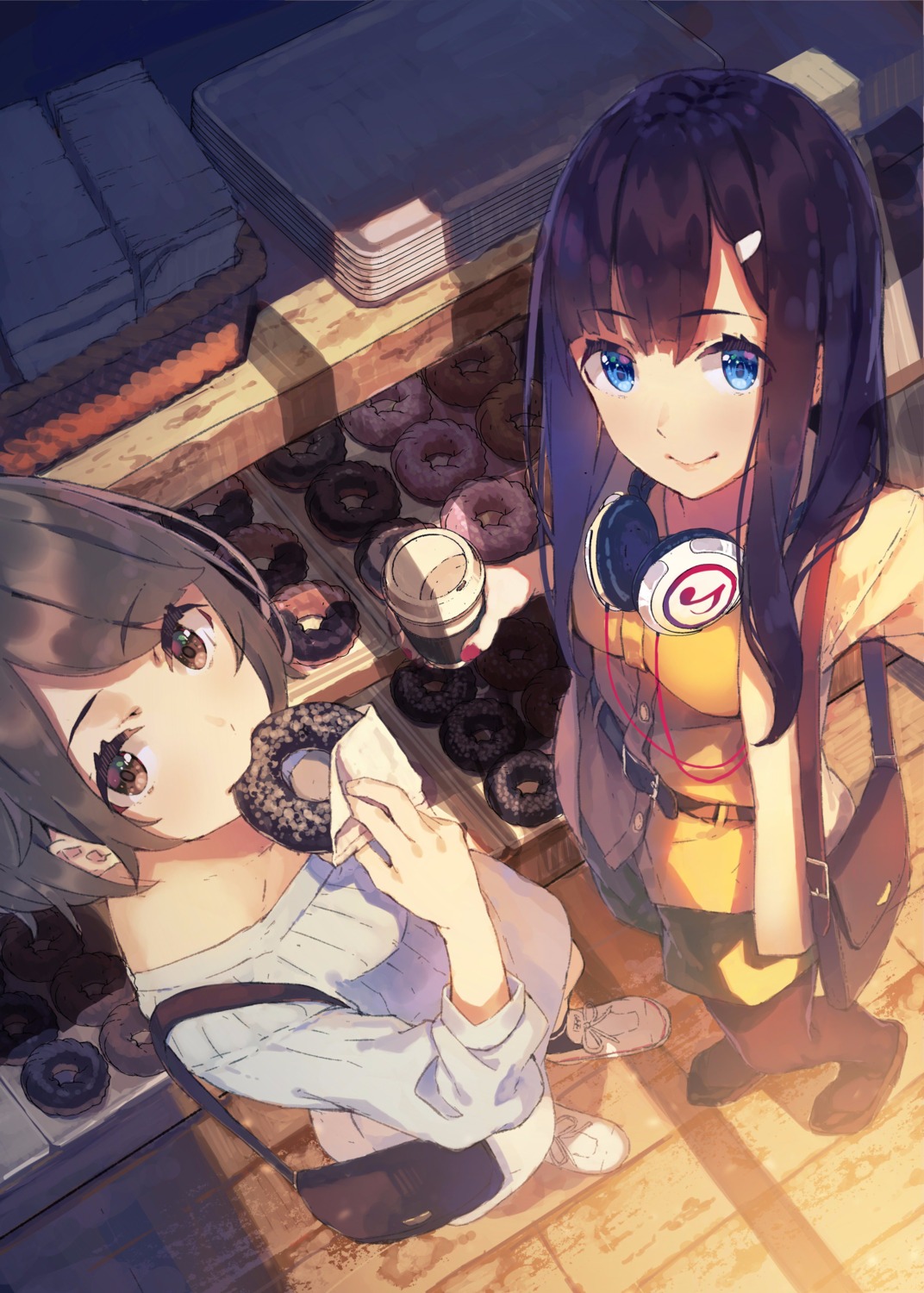 headphones, neko_ga_kureta_maarui_shiawase, pantyhose, sweater, yasumo