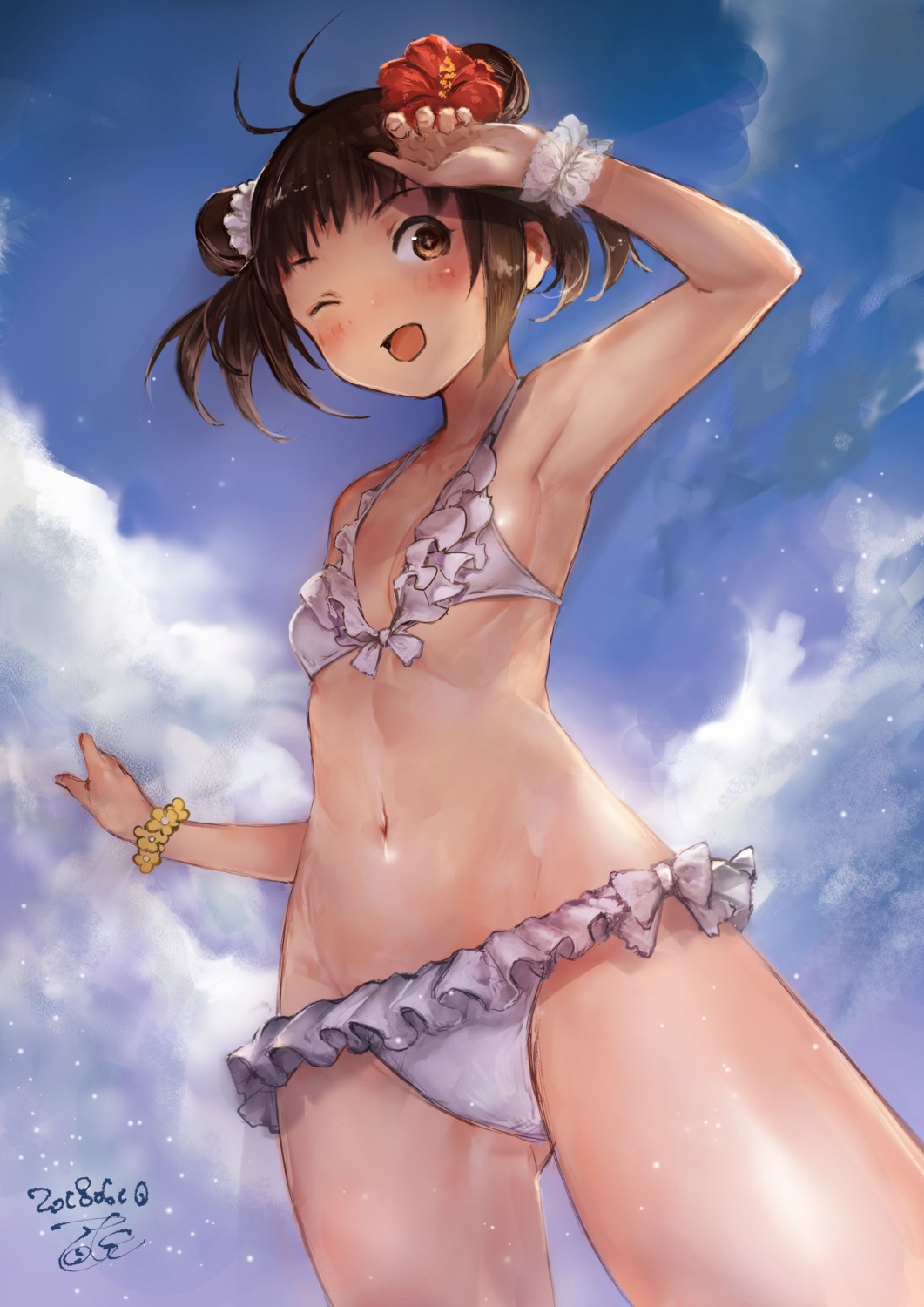 bikini, cleavage, kantai_collection, naka_(kancolle), swimsuits, toka_(marchlizard)