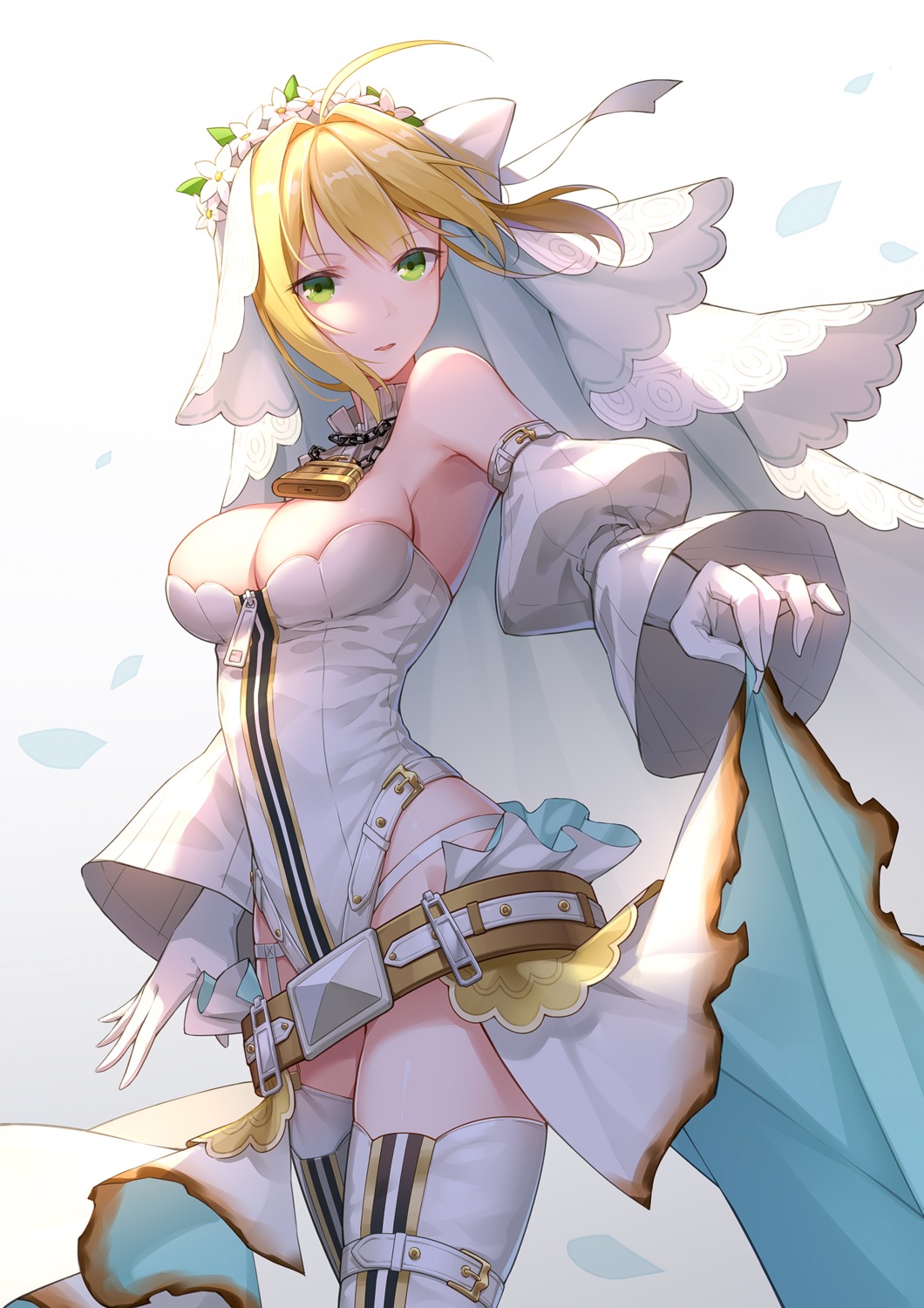 cleavage, fate/grand_order, leotard, nero_claudius_(fate), no_bra, quan_(kurisu_tina), thighhighs