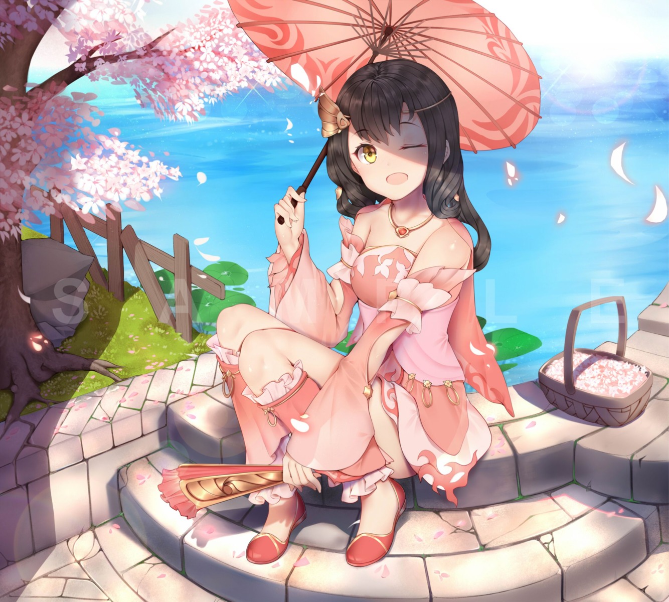 asian_clothes, hanami_dango_(zzldango), umbrella, wuxia_online