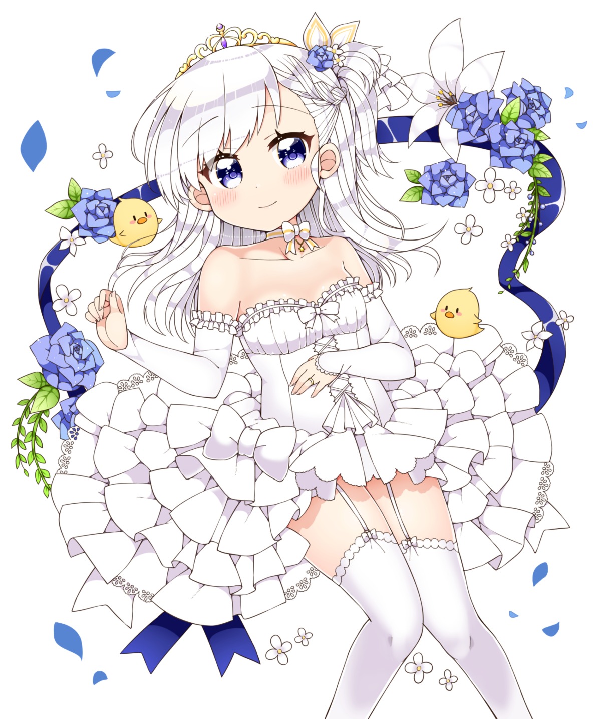 azur_lane, bel-chan_(azur_lane), belfast_(azur_lane), dress, kanjitomiko, manjuu_(azur_lane), stockings, thighhighs, wedding_dress