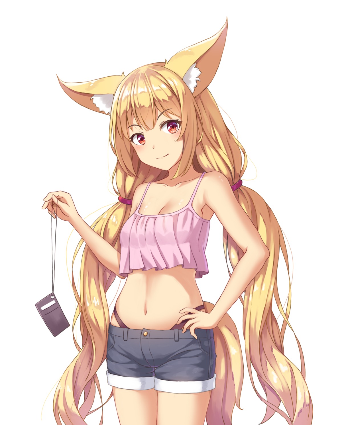 animal_ears, cleavage, kemo_(pokka), kitsune, pantsu, tail