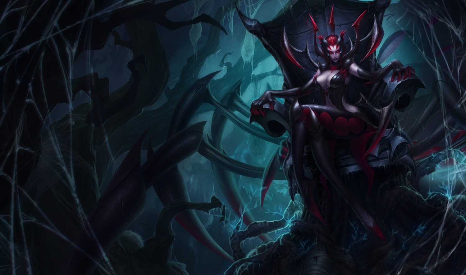 cleavage, elise_(league_of_legends), league_of_legends, monster_girl, no_bra, tagme