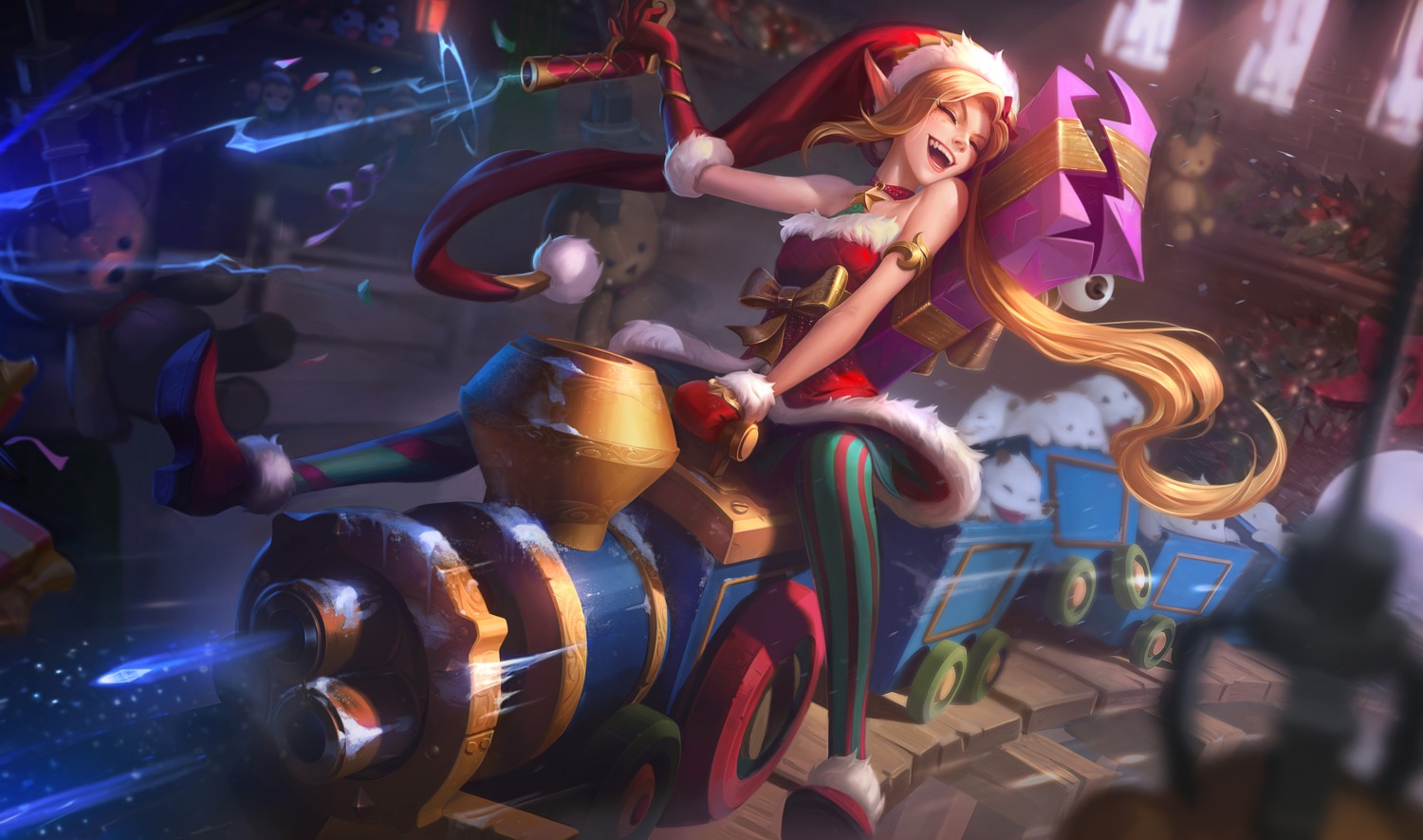 braum, christmas, dress, heels, league_of_legends, pantyhose, pointy_ears, tagme