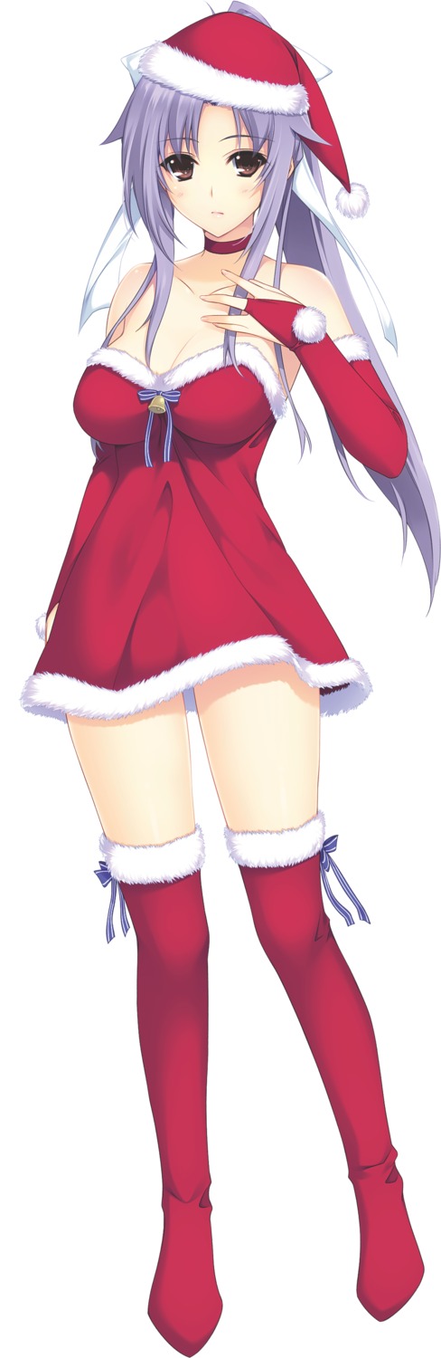 christmas, dress, hibiki_works, iizuki_tasuku, lovely_x_cation_2, narukawa_hime, no_bra, thighhighs