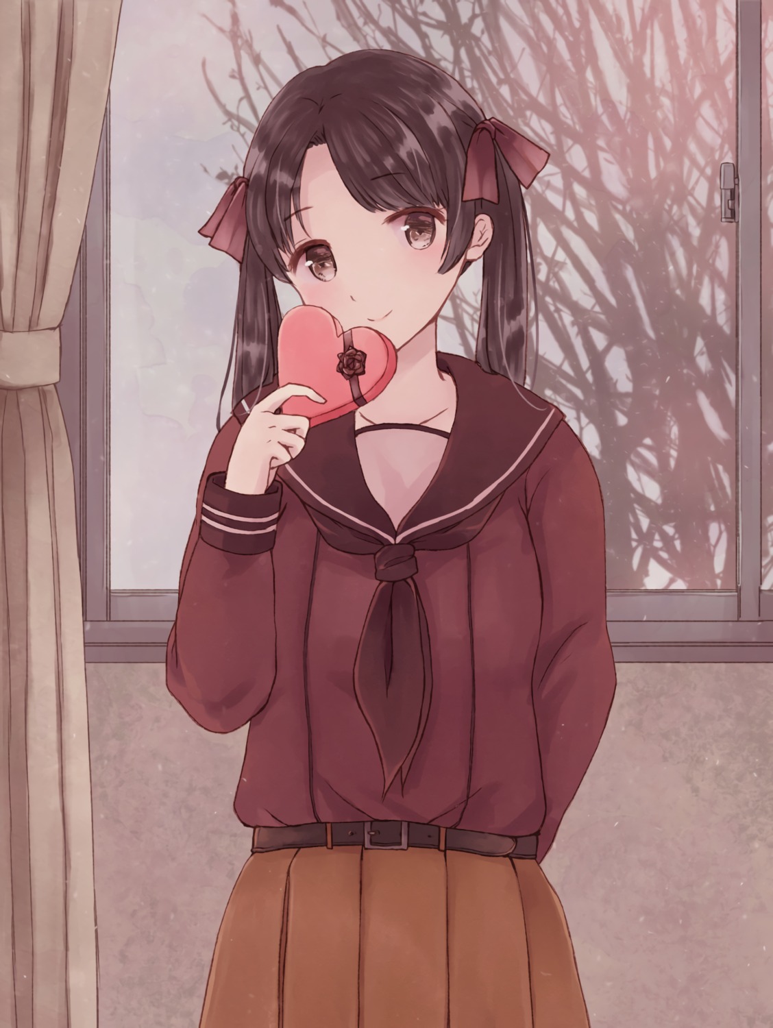 kantai_collection, mikuma_(kancolle), nagidango, seifuku, valentine