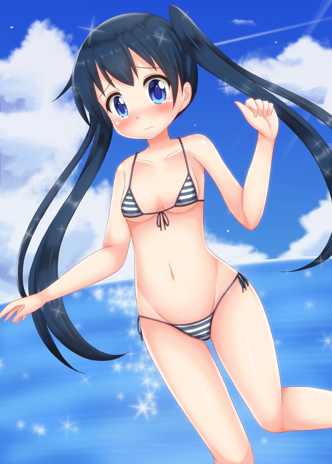 cleavage, kin-iro_mosaic, komichi_aya, minato_ojitan, swimsuits, underboob