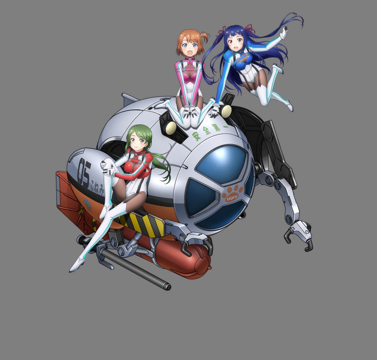 bodysuit, heels, maki_makiko, murakami_namino, sora_to_umi_no_aida, soramachi_haru, thighhighs, transparent_png
