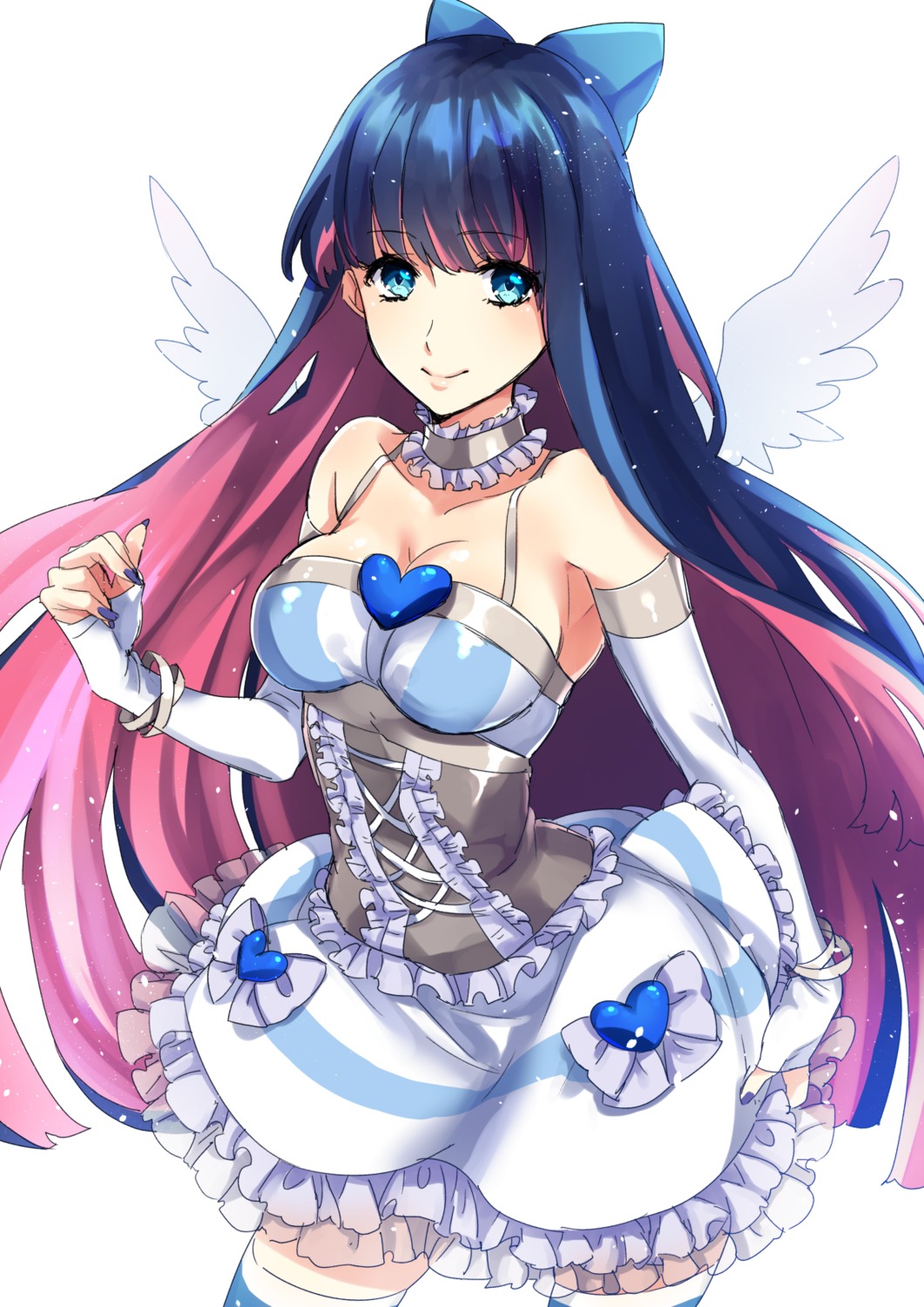 cleavage, dress, panty_&_stocking_with_garterbelt, stocking, thighhighs, westxost_(68monkey), wings