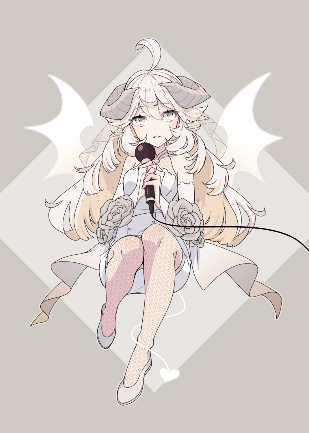 dress, fishnets, horns, pantyhose, see_through, tail, westxost_(68monkey), wings