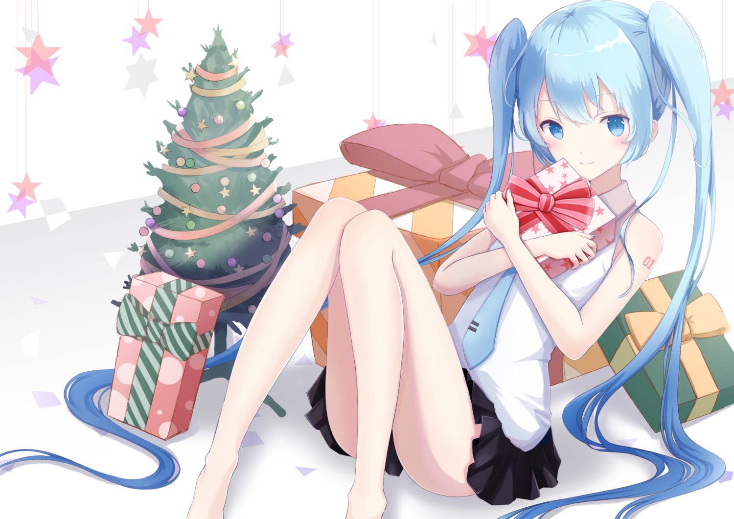 christmas, hatsune_miku, tattoo, vocaloid, yuzuaji