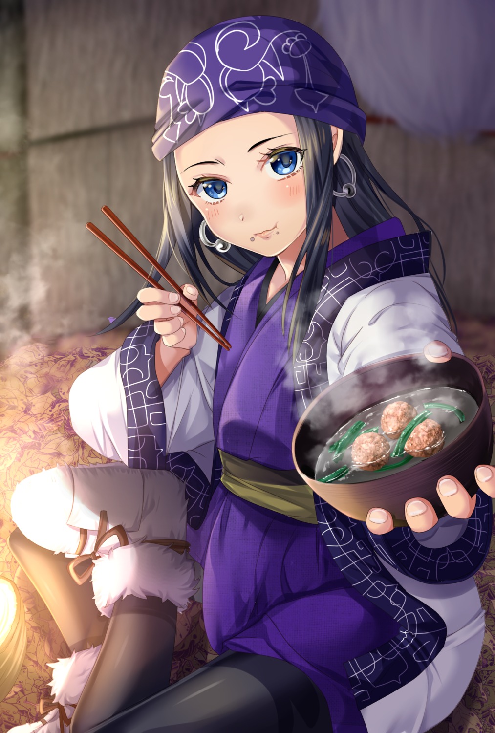 asirpa, golden_kamuy, japanese_clothes, pantyhose, uzura_(moimoi)