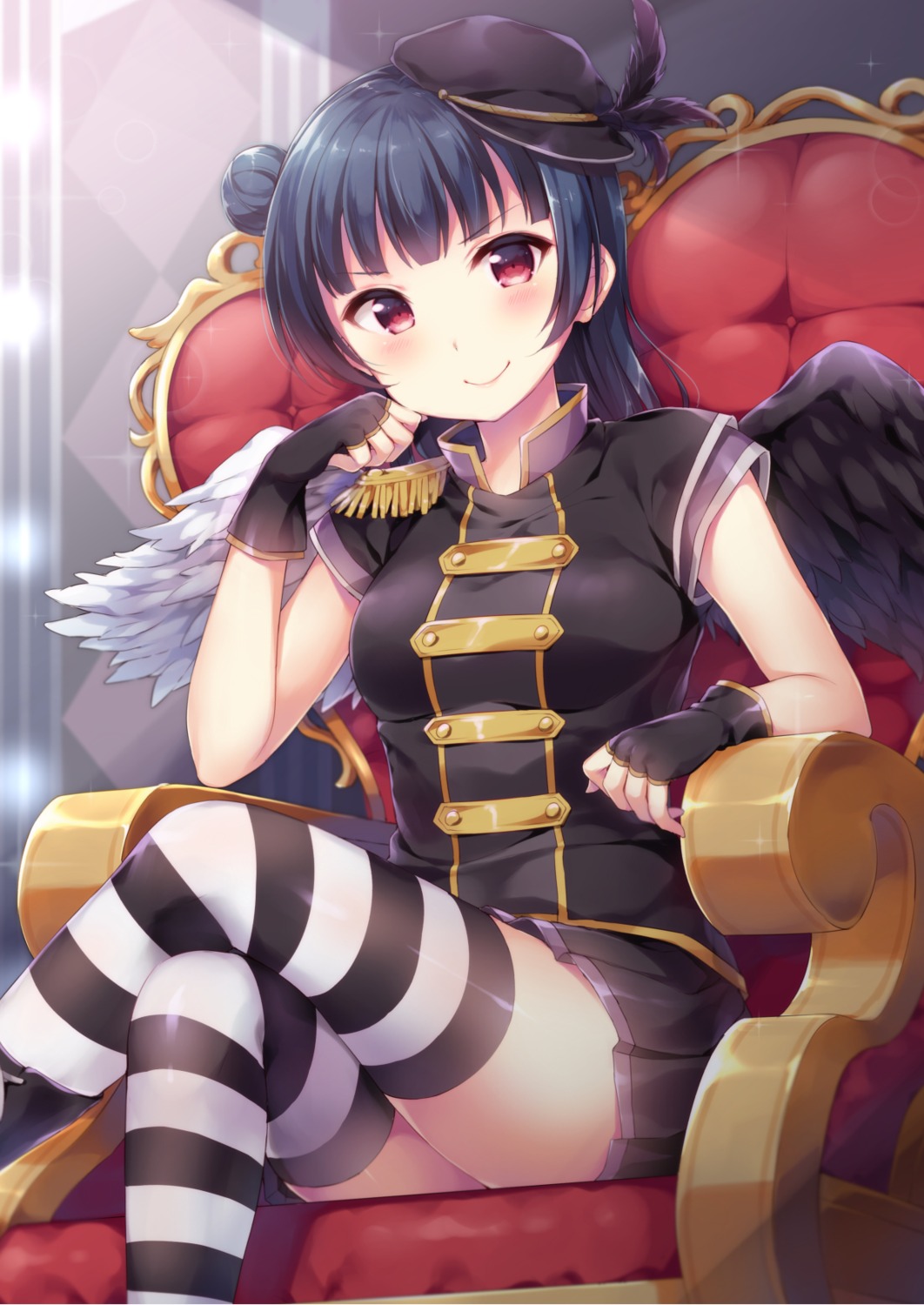 hazuki_(sutasuta), love_live!_(series), love_live!_sunshine!!, thighhighs, tsushima_yoshiko, wings