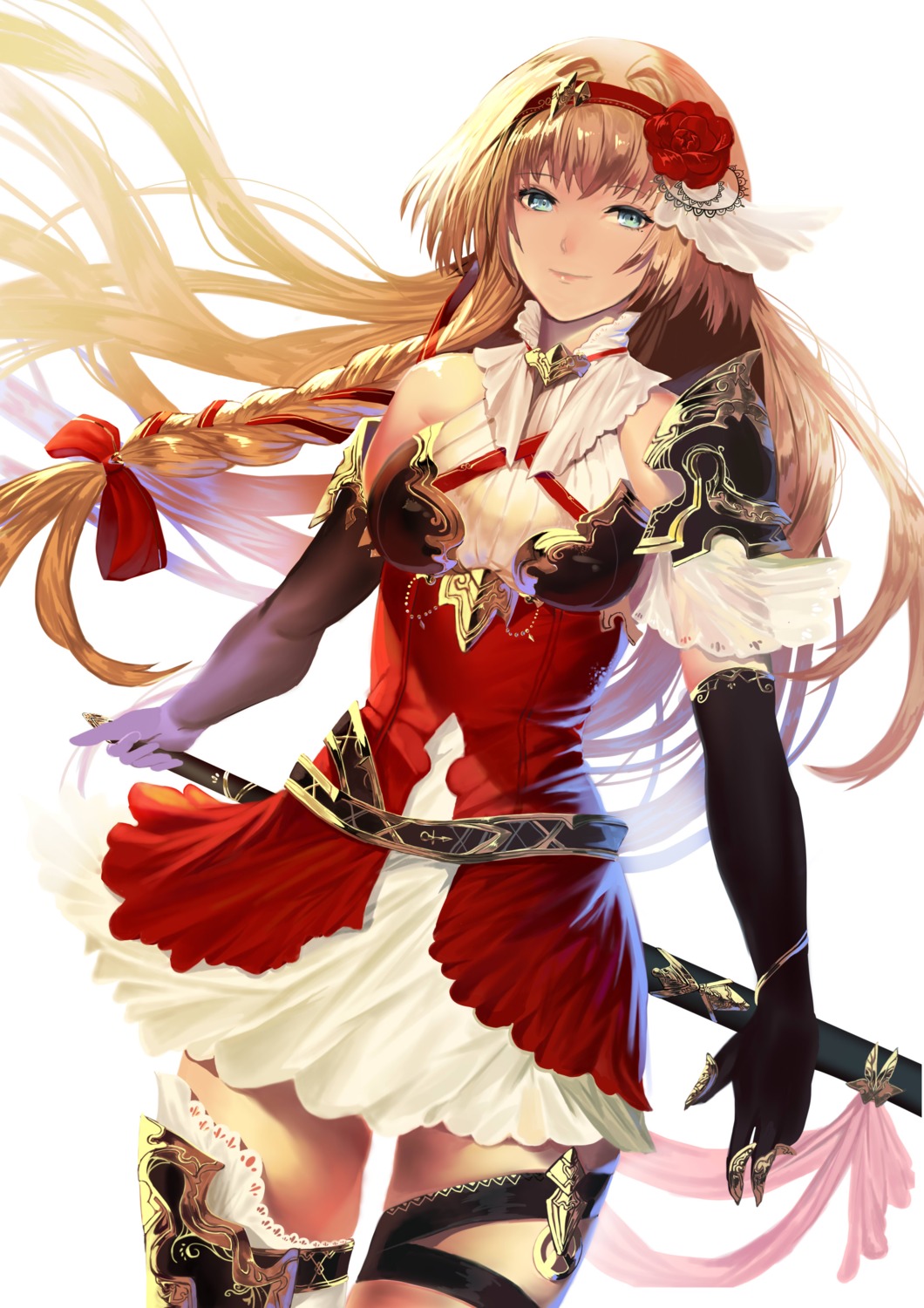 armor, garter, sakupannda06o, sword, thighhighs