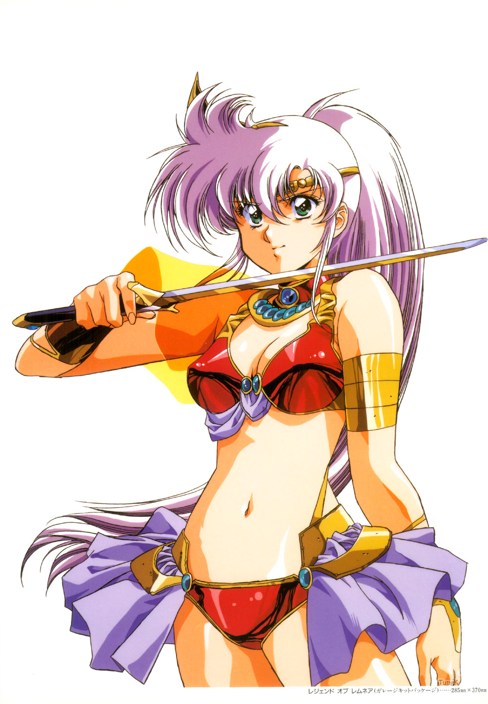 armor, cleavage, legend_of_lemnear, lemnear, sword, urushihara_satoshi
