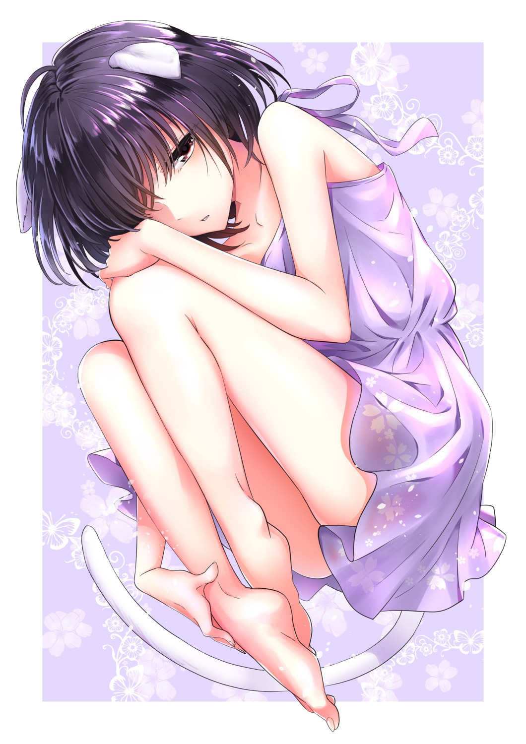 animal_ears, dress, feet, nekomimi, routo_(rot_0), tail