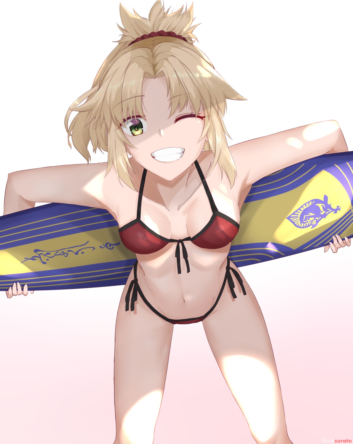 bikini, cleavage, fate/apocrypha, fate/grand_order, fate/stay_night, mordred_(fate), surato, swimsuits