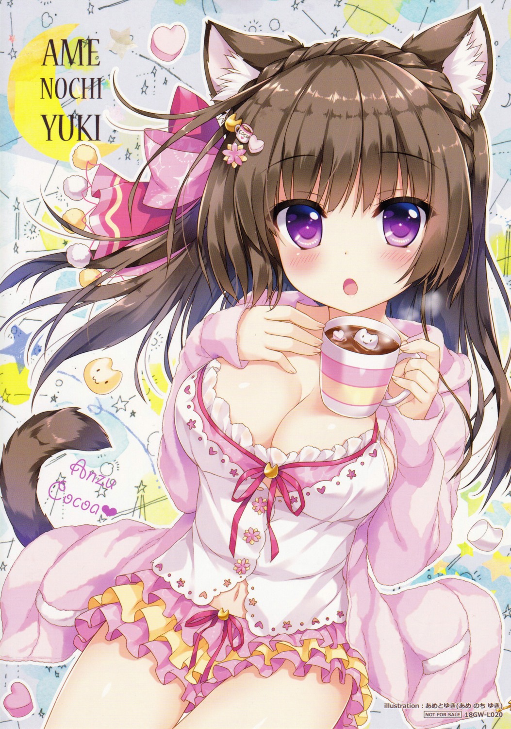 ame_nochi_yuki, ameto_yuki, animal_ears, anzu_cocoa, cleavage, nekomimi, tail