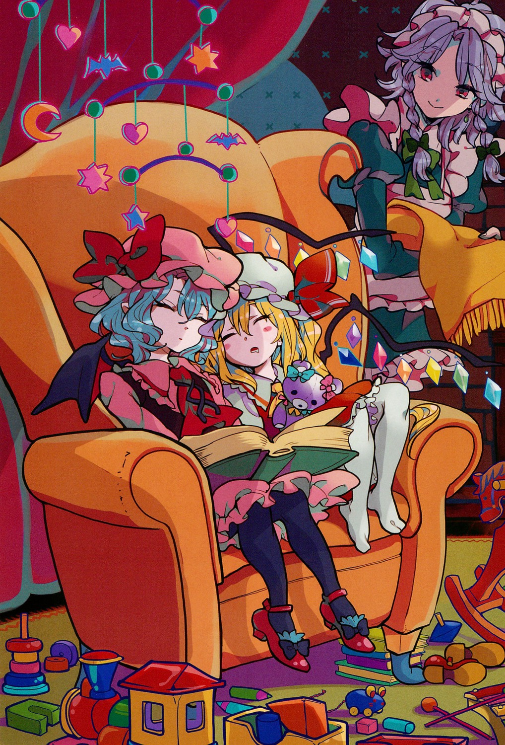 flandre_scarlet, heels, izayoi_sakuya, maid, remilia_scarlet, shinoasa, touhou, wings