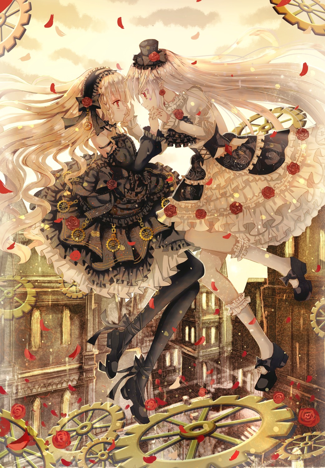 dress, gothic_lolita, iceblue, lolita_fashion, yuri
