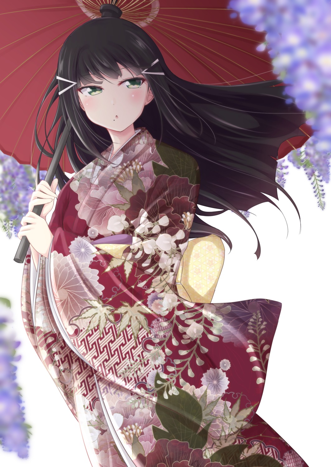 chiro, kimono, kurosawa_dia, love_live!_(series), love_live!_sunshine!!, umbrella