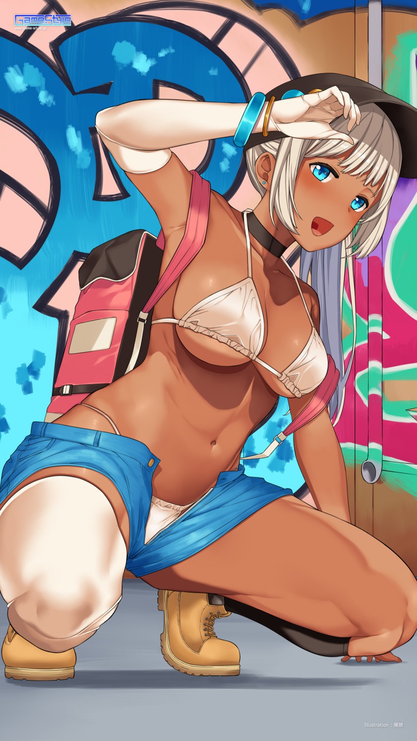 bikini, cleavage, game-style, hai_ookami, swimsuits, thighhighs, underboob