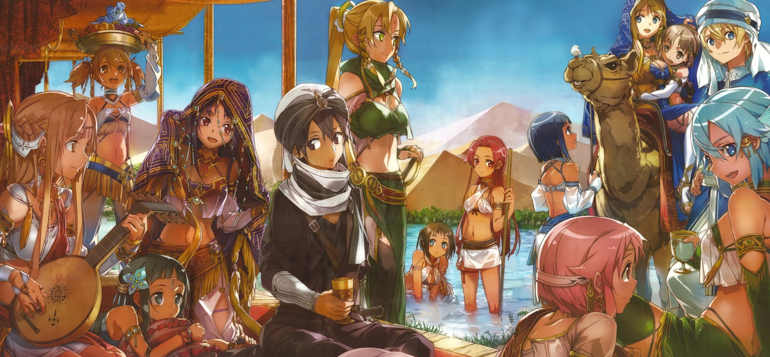 alice_zuberg, armor, asuna_(sword_art_online), bikini_armor, bunbun, cleavage, eugeo, garter, kirito, konno_yuuki, leafa, lisbeth, pina, ronye_arabel, see_through, silica, sinon, sword_art_online, tieze_shtolienen, wet, wet_clothes, yui_(sword_art_online)