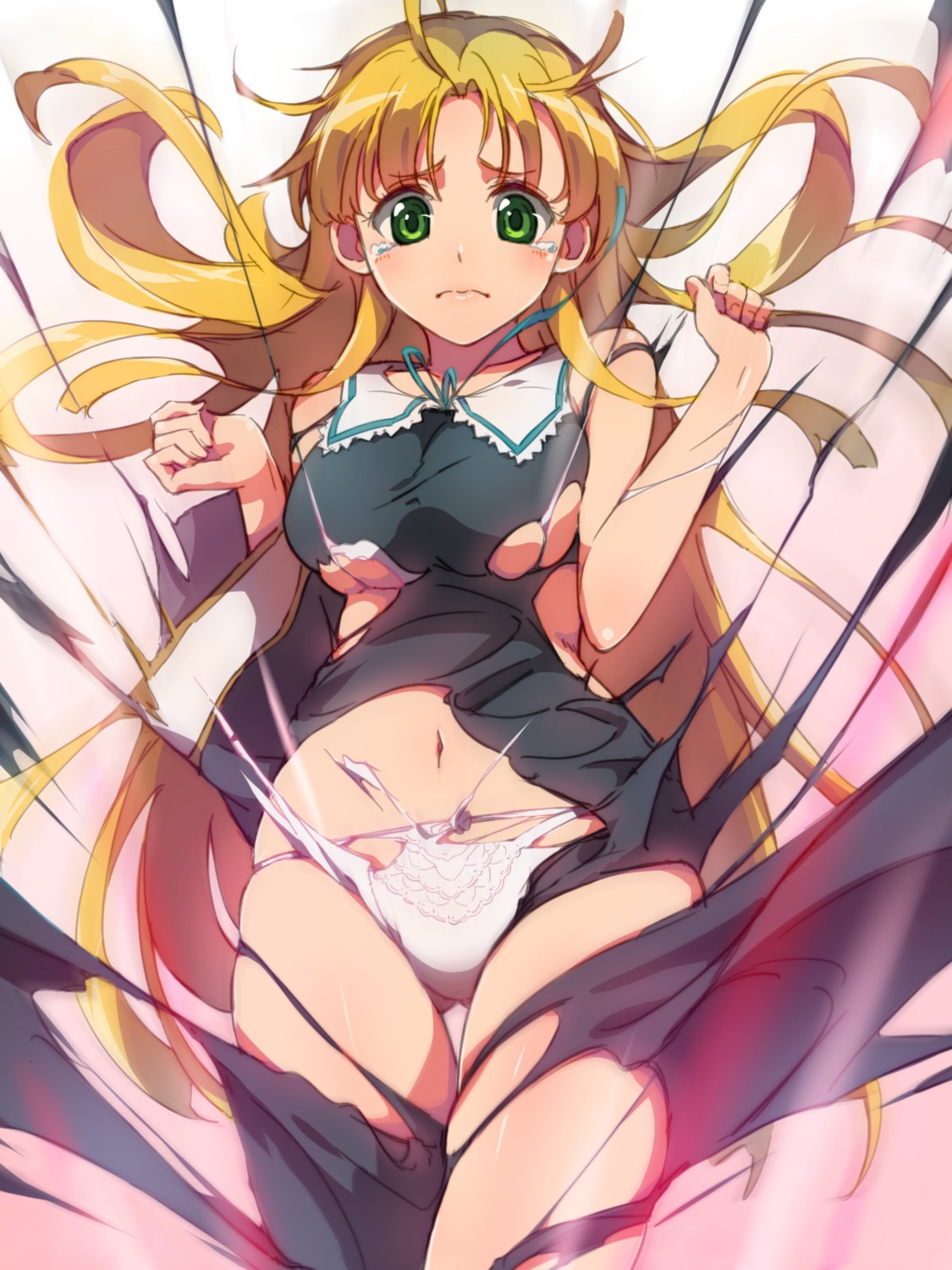 asia_argento, chiharu_(9654784), dress, highschool_dxd, pantsu, torn_clothes, wardrobe_malfunction