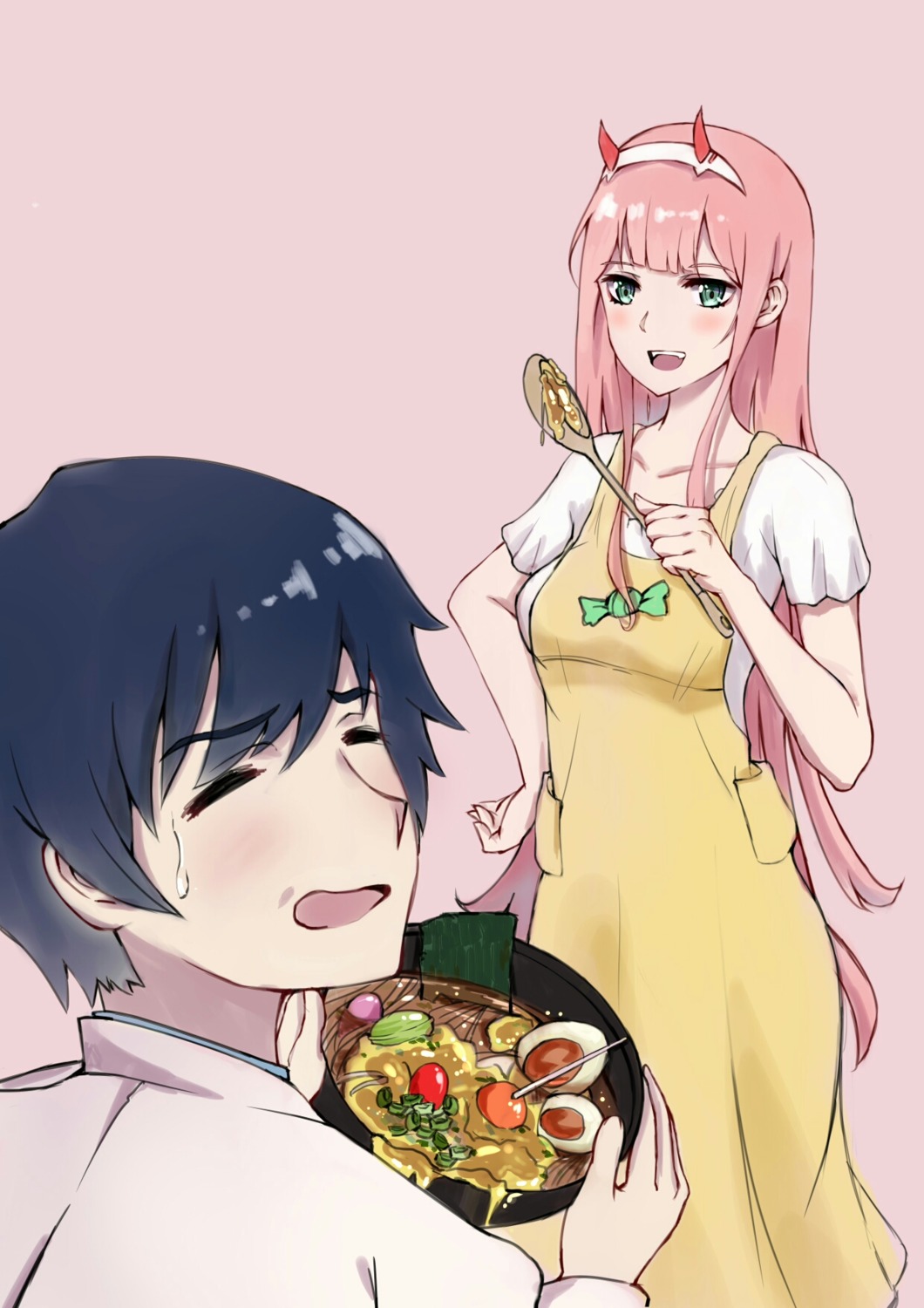bigroll, darling_in_the_franxx, hiro_(darling_in_the_franxx), horns, zero_two_(darling_in_the_franxx)