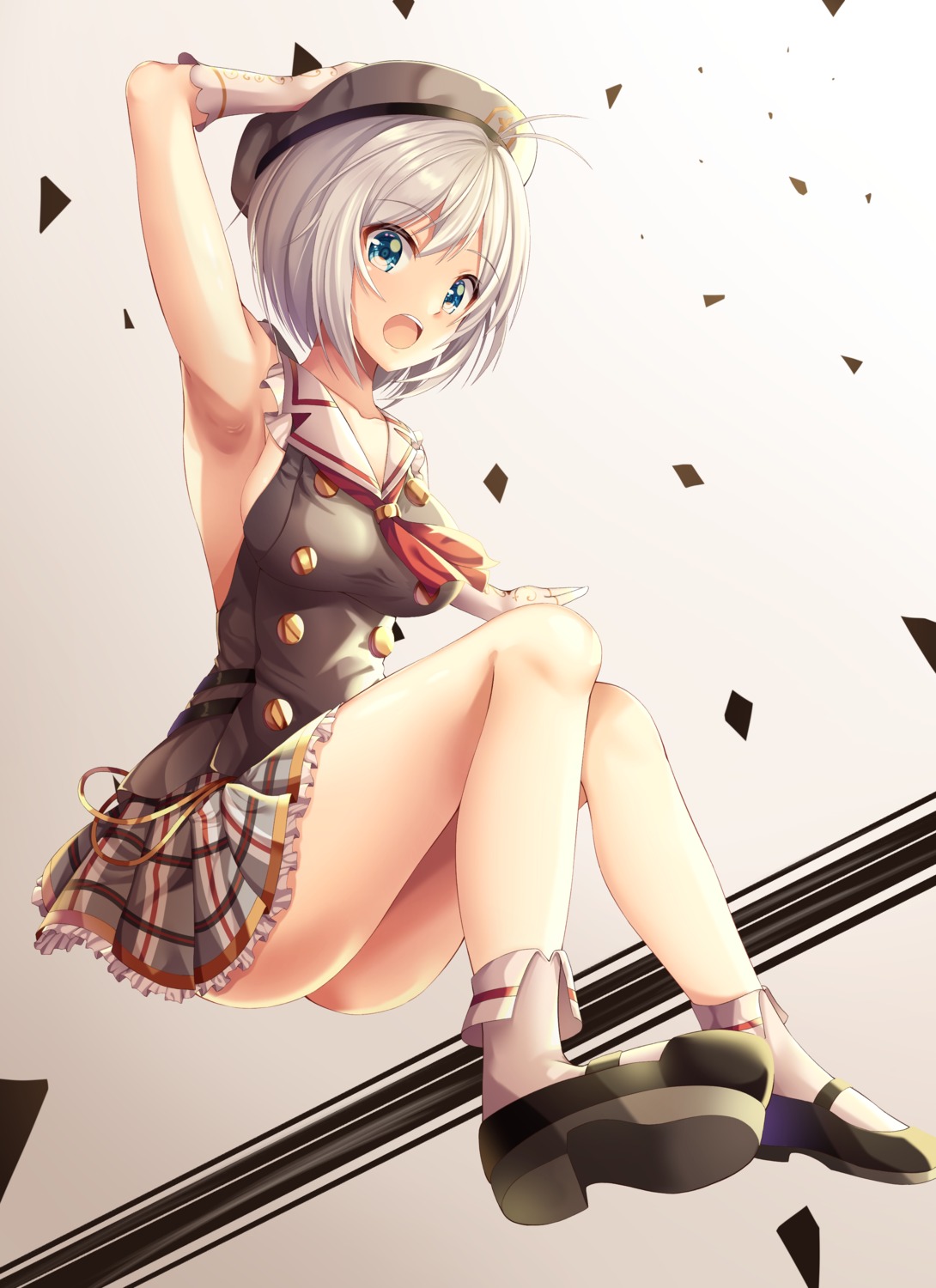 amagi_korona, ass, dennou_shoujo_youtuber_shiro, seifuku, shiro_(dennou_shoujo_youtuber_shiro)