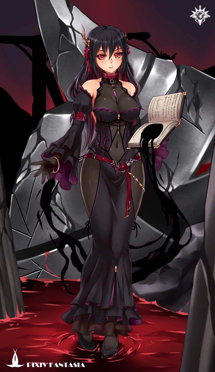 dress, heels, midnight, pixiv_fantasia, pixiv_fantasia_revenge_of_the_darkness, witch