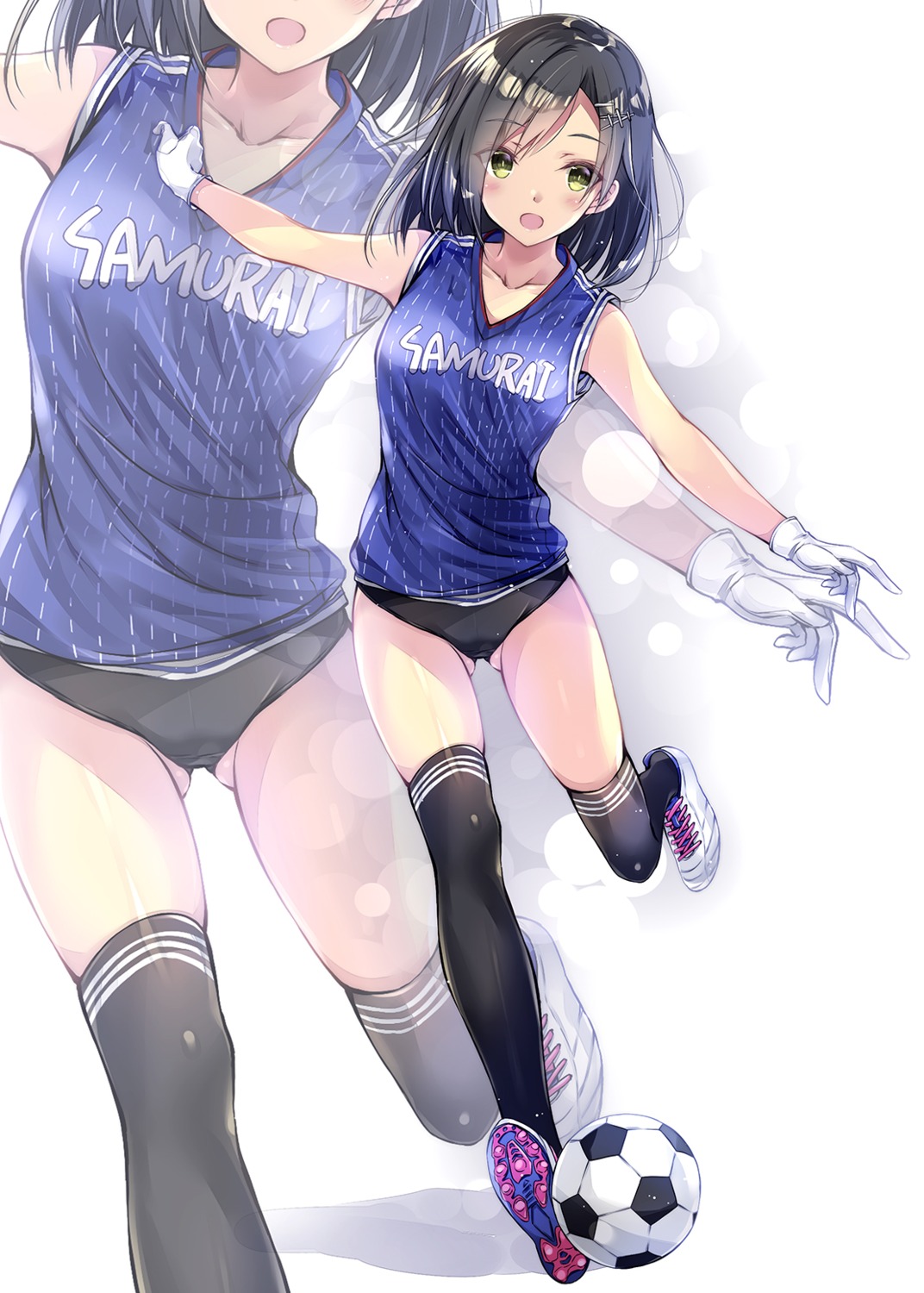 buruma, kantai_collection, kobayashi_chisato, kuroshio_(kancolle), soccer, thighhighs, uniform