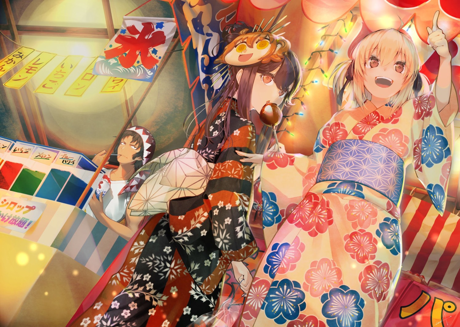 fate/grand_order, hijikata_toshizou_(fate), oda_nobunaga_(fate), okita_souji_(fate), utayoi_(umakatare), yukata