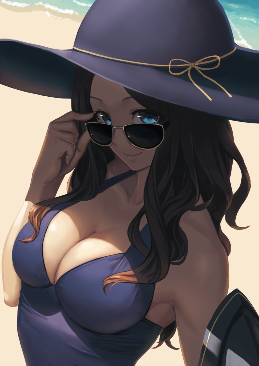 cleavage, fate/grand_order, leonardo_da_vinci_(fate), megane, ranma_(kamenrideroz), swimsuits