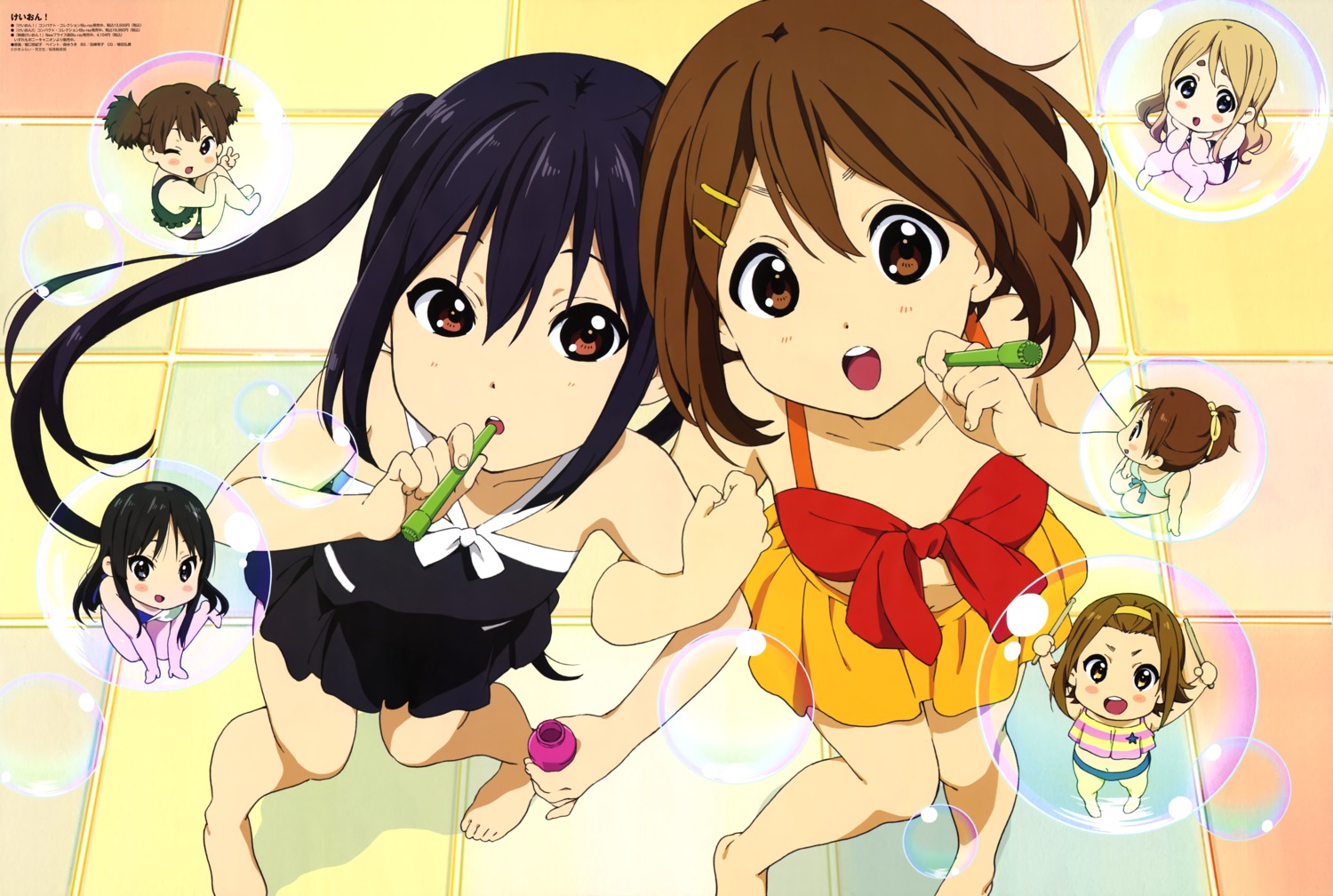 akiyama_mio, bikini, chibi, hirasawa_ui, hirasawa_yui, horiguchi_yukiko, k-on!, kotobuki_tsumugi