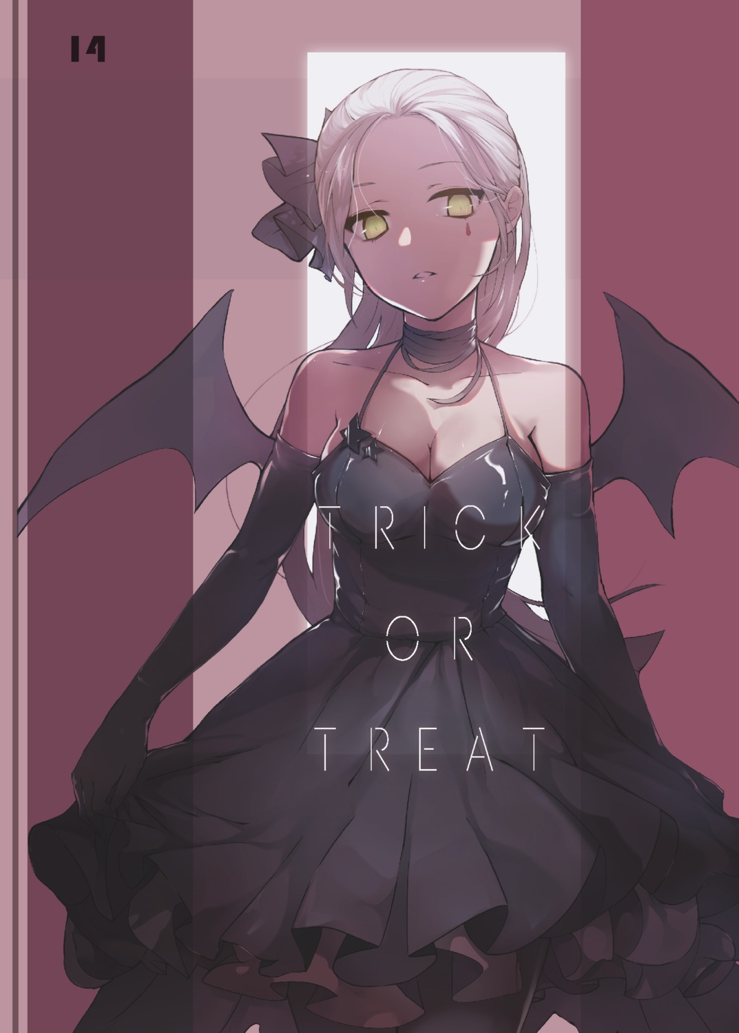 cleavage, dress, girls_frontline, gyaku_tsubasa, hk416_(girls_frontline), pantyhose, wings
