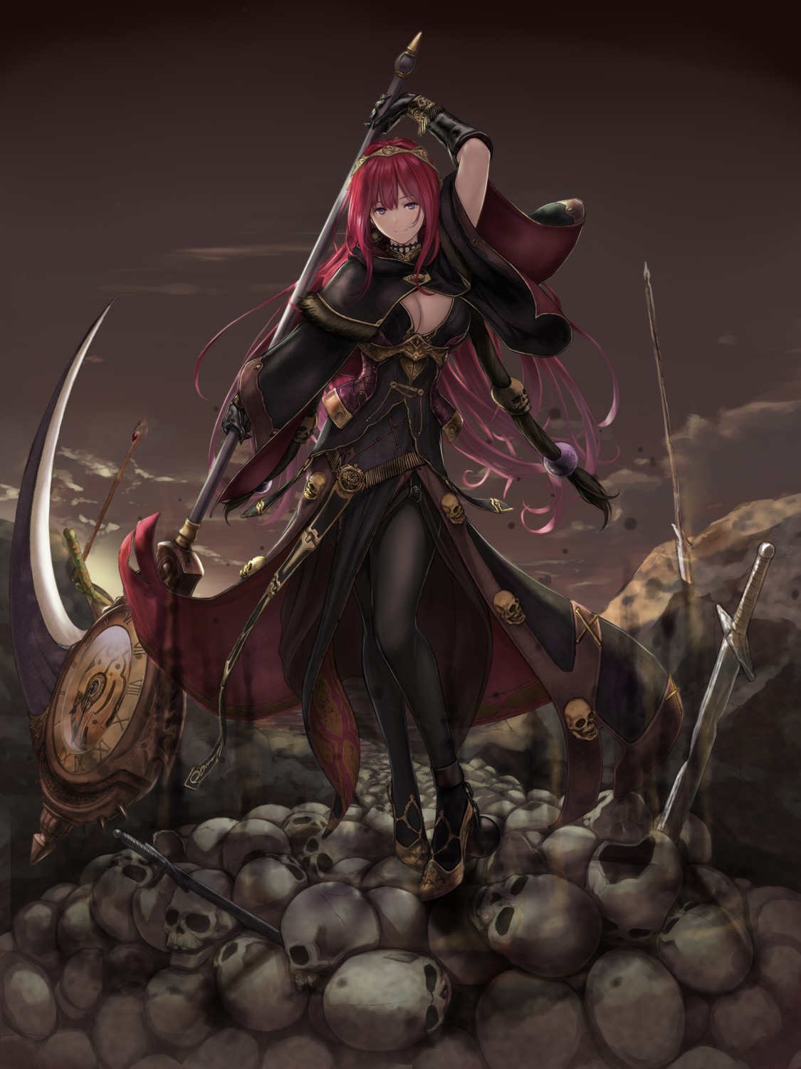 cleavage, pantyhose, shisshou_senkoku, sword, weapon