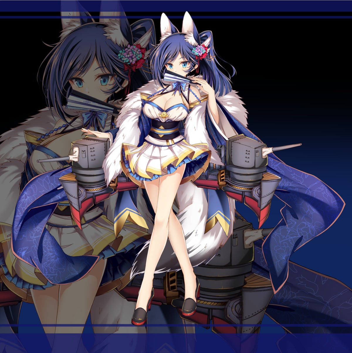 animal_ears, azur_lane, cleavage, heels, jianren, jintsuu_(azur_lane), lolita_fashion, mecha_musume