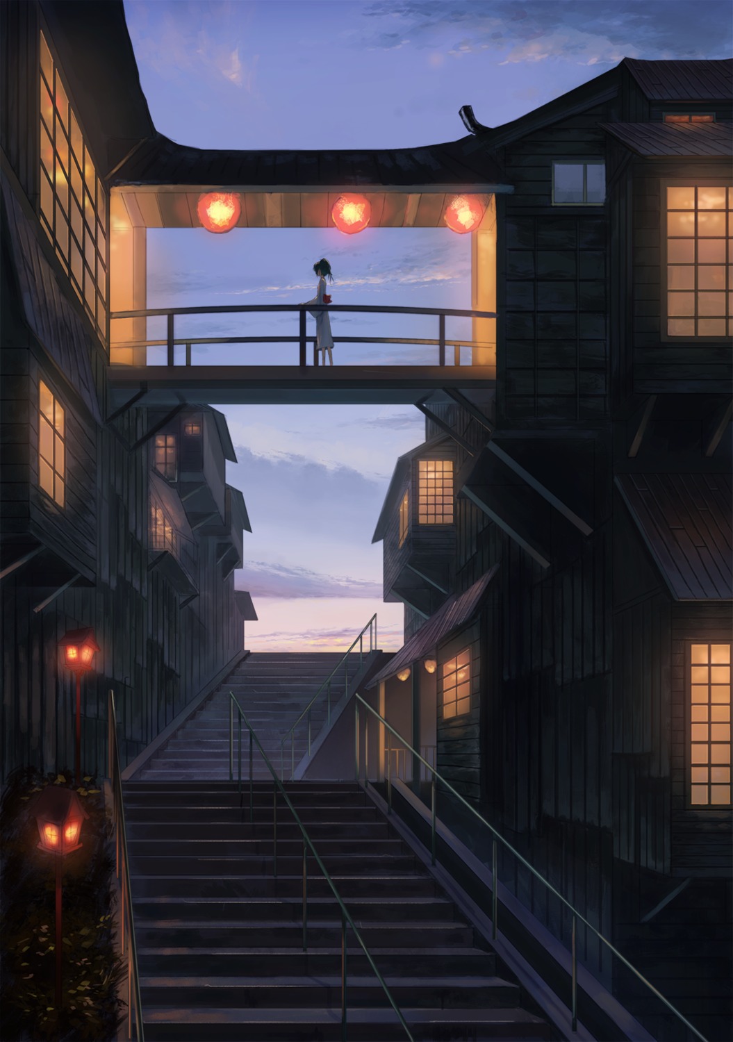 kagumanikusu, landscape, yukata