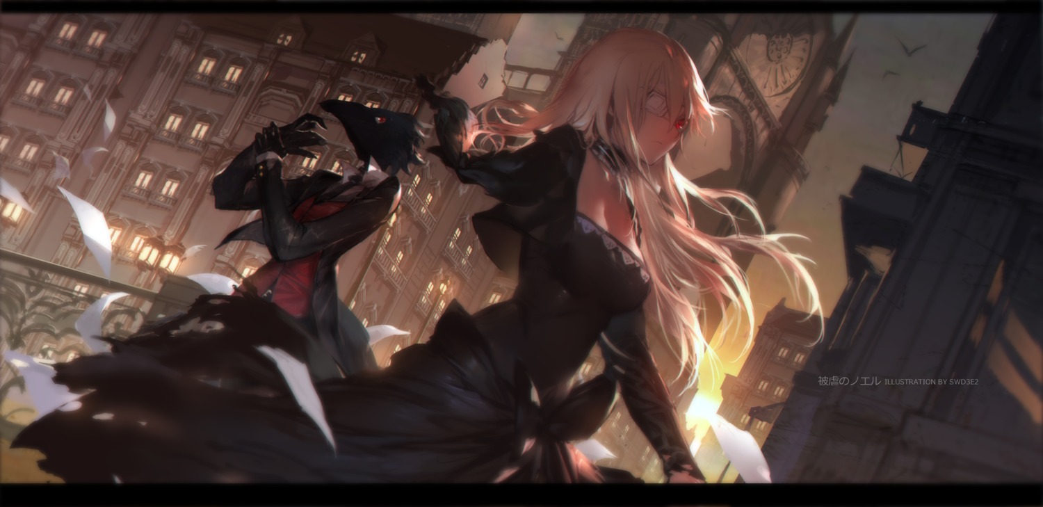 cleavage, dress, eyepatch, higyaku_no_noel, swd3e2