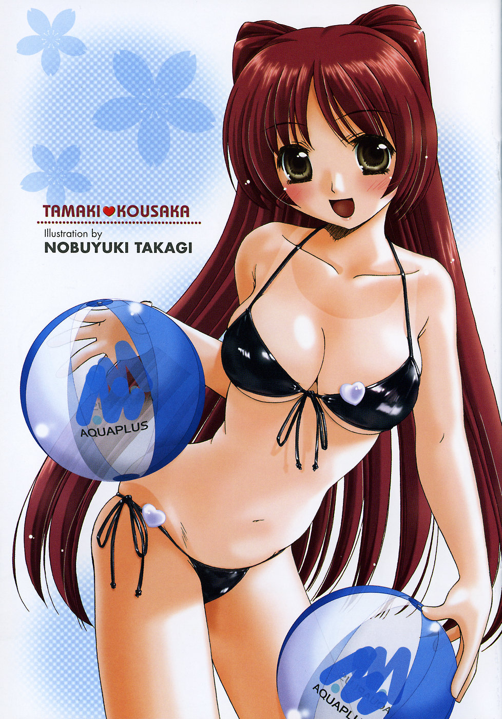 bikini, cleavage, kousaka_tamaki, swimsuits, takagi_nobuyuki, tan_lines, to_heart_(series), to_heart_2