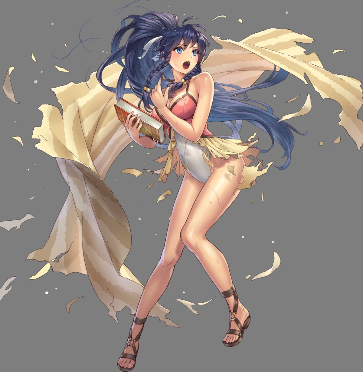 breast_hold, cleavage, cuboon, fire_emblem, fire_emblem:_seima_no_kouseki, fire_emblem_heroes, nintendo, swimsuits, tana_(fire_emblem), torn_clothes, transparent_png