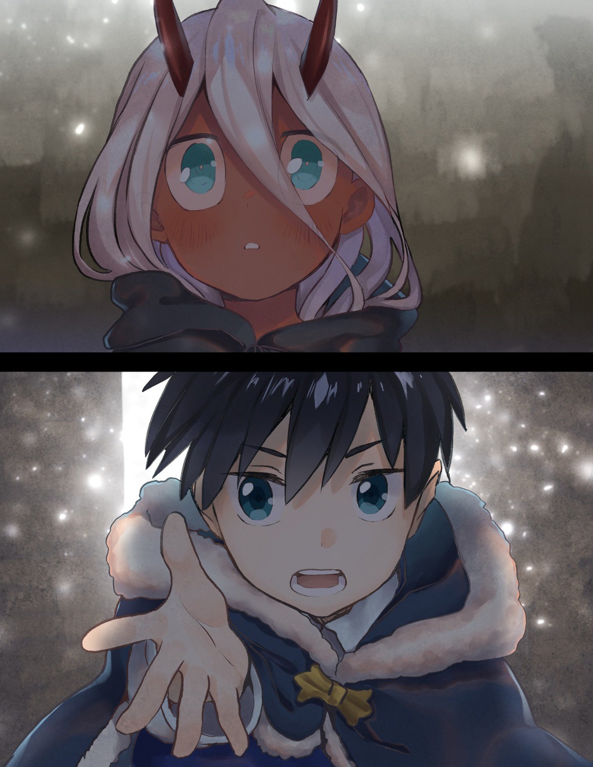 bomhat, darling_in_the_franxx, hiro_(darling_in_the_franxx), horns, zero_two_(darling_in_the_franxx)