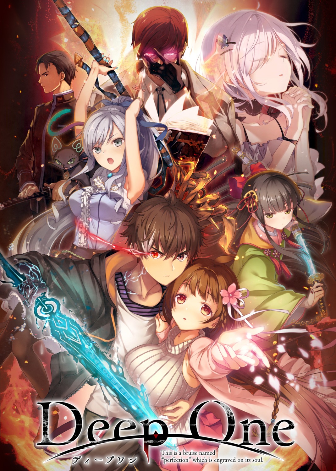 deep_one, japanese_clothes, nameless_(brand), natsuhiko, seifuku, sword, weapon