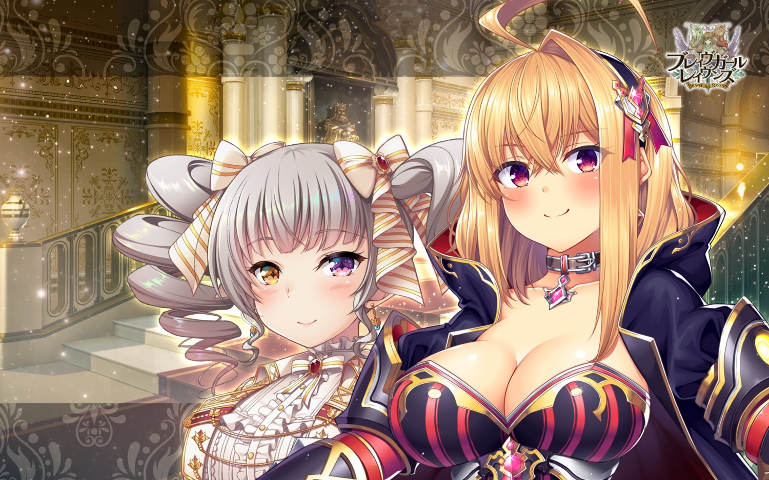 akatsuki_rabbit, armor, brave_girl_ravens, cleavage, heterochromia, horosuke, wallpaper