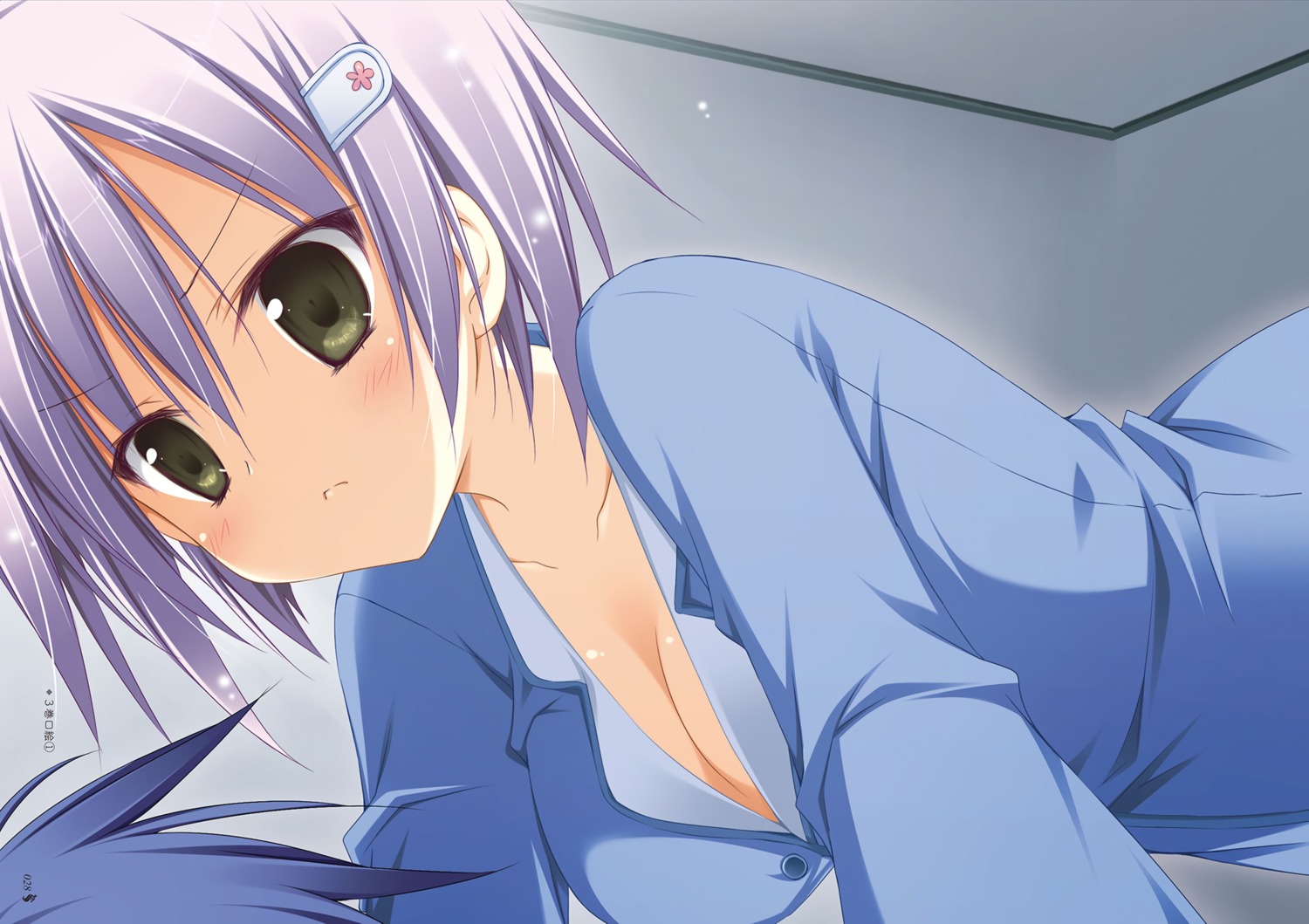 cleavage, firill_crest, juuoumujin_no_fafnir, korie_riko, mononobe_yuu, no_bra, open_shirt, pajama