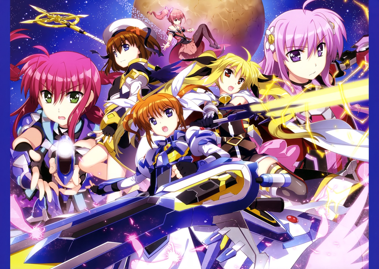 amitie_florian, fate_testarossa, fujima_takuya, iris_(magical_girl_lyrical_nanoha), kyrie_florian, mahou_shoujo_lyrical_nanoha, mahou_shoujo_lyrical_nanoha_reflection, pantyhose