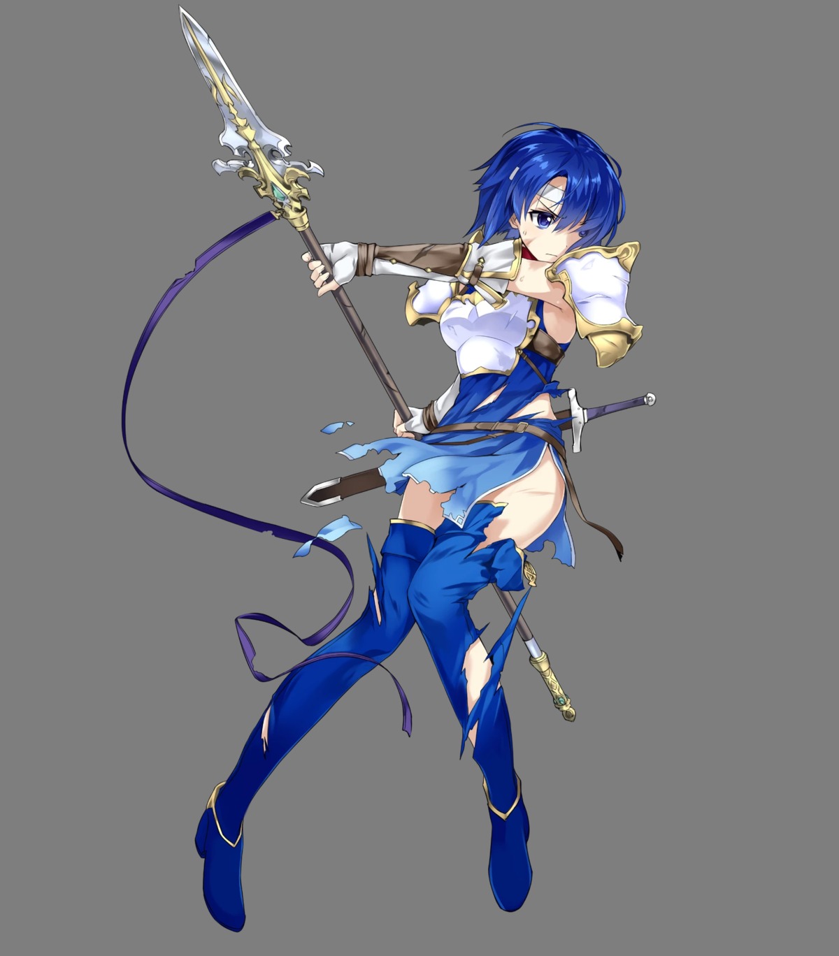 armor, catria, fire_emblem, fire_emblem:_shin_ankoku_ryuu_to_hikari_no_ken, fire_emblem_heroes, heels, nintendo, ordan, thighhighs, torn_clothes, transparent_png, weapon