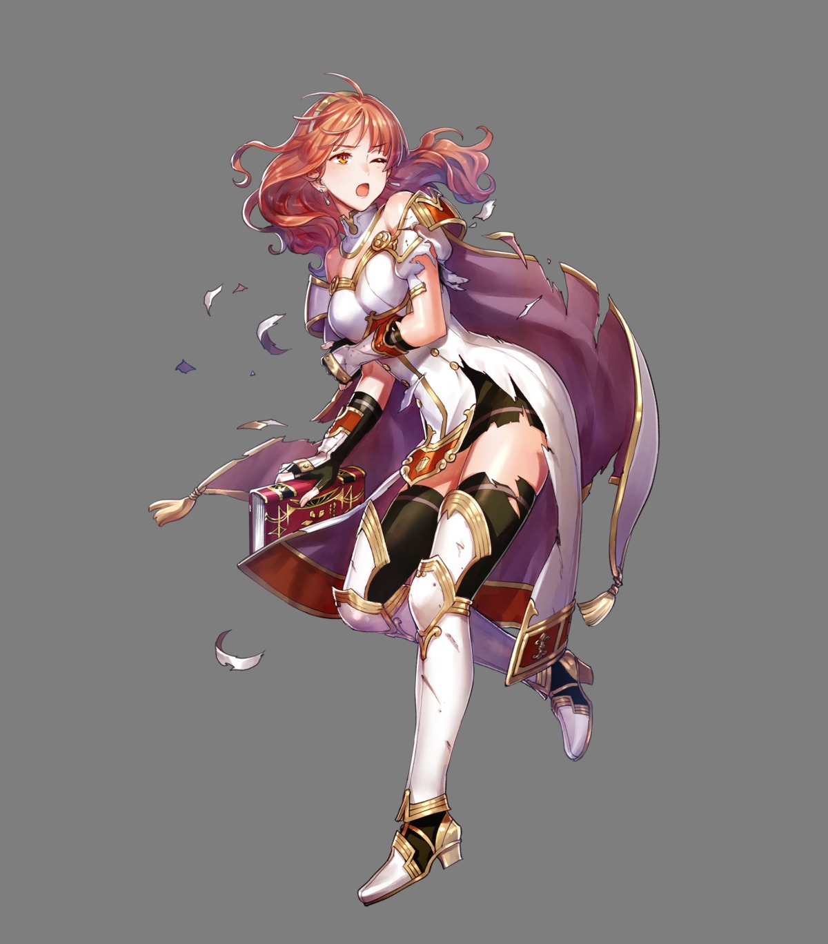 armor, celica_(fire_emblem), cleavage, fire_emblem, fire_emblem_echoes, fire_emblem_heroes, fujikawa_akira, heels, nintendo, thighhighs, torn_clothes, transparent_png